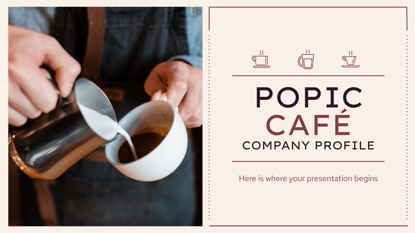Popic CaféCompany ProfilePPT模板